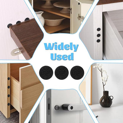 735 Pcs Mini Foam Felt Pads, Small Felt Furniture Pads 3/8 Inches Self Stick Pad Self Adhesive EVA Foam Dot Circles for Desks Drawers Vases Photo Frames Cabinets Doors Floor Black | Furniture Pads - TrueDesk