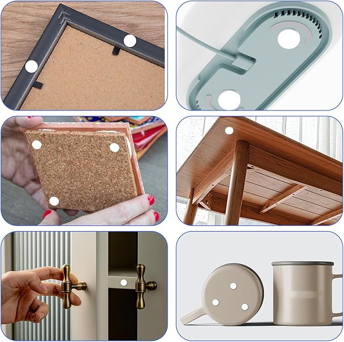 735 Pcs Mini Foam Felt Pads, Small Felt Furniture Pads 3/8 Inches Self Stick Pad Self Adhesive EVA Foam Dot Circles for Desks Drawers Vases Photo Frames Cabinets Doors Floor White | Furniture Pads - TrueDesk