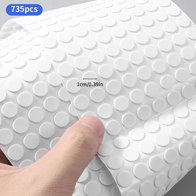 735 Pcs Mini Foam Felt Pads, Small Felt Furniture Pads 3/8 Inches Self Stick Pad Self Adhesive EVA Foam Dot Circles for Desks Drawers Vases Photo Frames Cabinets Doors Floor White | Furniture Pads - TrueDesk