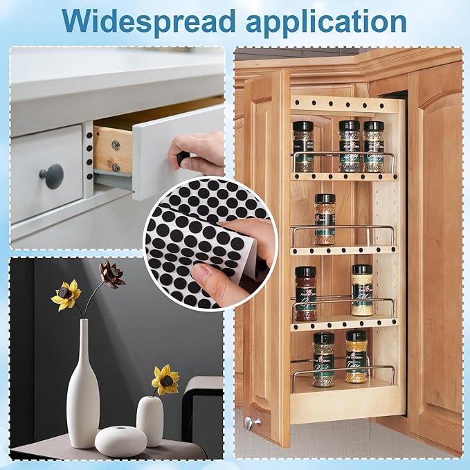 735 Pcs Round Black Felt Pads, EVA Foam Felt Furniture Pads, Felt Dots with Adhesive Backing, Felt Pads for Cabinet Doors, Furniture, Photo Frames, Desks, Drawers | Furniture Pads - TrueDesk