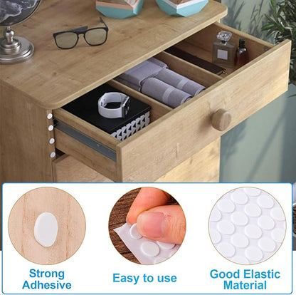 735 Pcs Round White EVA Foam Felt Furniture Pads, Felt Dots with Adhesive Backing, Felts Pads for Cabinet Doors, Furniture, Photo Frames, Desks, Drawers | Furniture Pads - TrueDesk