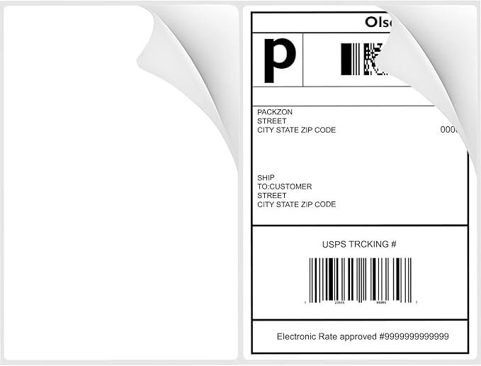8 - 1/2"×5 - 1/2" Shipping Labels 60 Labels Sticker Paper for Laser/Ink Jet Printer mailing Labels 8.5"×11" White 2 per Sheet | Laser Inkjet Printer Labels - TrueDesk
