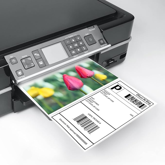 8 - 1/2"×5 - 1/2" Shipping Labels 60 Labels Sticker Paper for Laser/Ink Jet Printer mailing Labels 8.5"×11" White 2 per Sheet | Laser Inkjet Printer Labels - TrueDesk