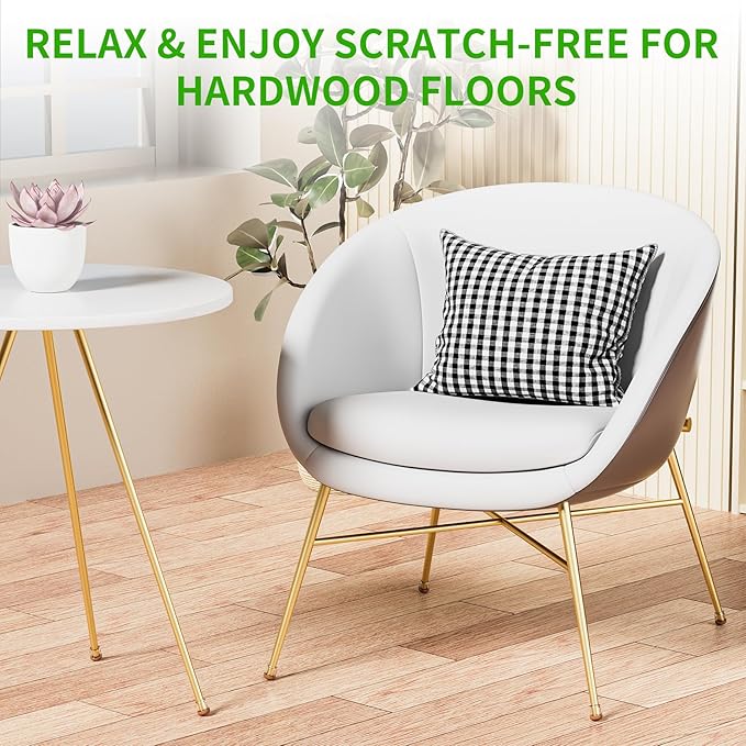 8 Pcs Extra Small Chair Leg Floor Protectors with Felt Pad - Furniture Pads for Hardwood Floors - Round Silicone Stool Cover Caps - Anti - Scratch and Reduce Noise(Clear, Fit: 0.35"~0.55") | Furniture Cups - TrueDesk