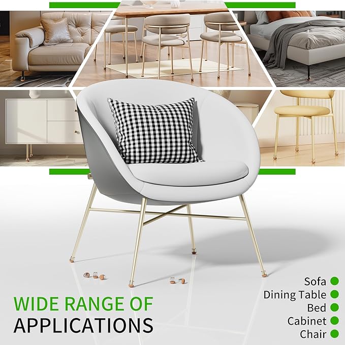8 Pcs Extra Small Chair Leg Floor Protectors with Felt Pad - Furniture Pads for Hardwood Floors - Round Silicone Stool Cover Caps - Anti - Scratch and Reduce Noise(Clear, Fit: 0.35"~0.55") | Furniture Cups - TrueDesk
