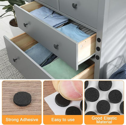 800Pcs Small Felt Pads, Self - Adhesive EVA Foam Furniture Pads, Round Felt Furniture Stickers Floor Protectors for Desks Drawers Vases Photo Frames Cabinets Doors Candlesticks - Black | Furniture Pads - TrueDesk
