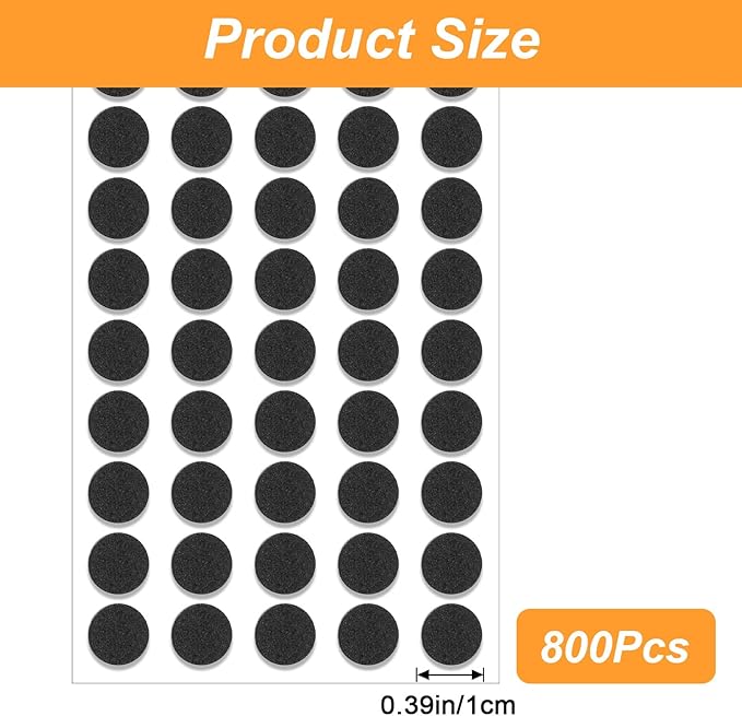 800Pcs Small Felt Pads, Self - Adhesive EVA Foam Furniture Pads, Round Felt Furniture Stickers Floor Protectors for Desks Drawers Vases Photo Frames Cabinets Doors Candlesticks - Black | Furniture Pads - TrueDesk