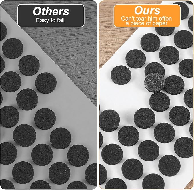 800Pcs Small Felt Pads, Self - Adhesive EVA Foam Furniture Pads, Round Felt Furniture Stickers Floor Protectors for Desks Drawers Vases Photo Frames Cabinets Doors Candlesticks - Black | Furniture Pads - TrueDesk