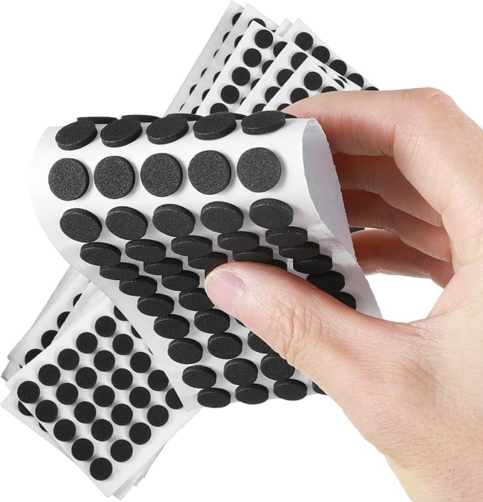 800Pcs Small Felt Pads, Self - Adhesive EVA Foam Furniture Pads, Round Felt Furniture Stickers Floor Protectors for Desks Drawers Vases Photo Frames Cabinets Doors Candlesticks - Black | Furniture Pads - TrueDesk