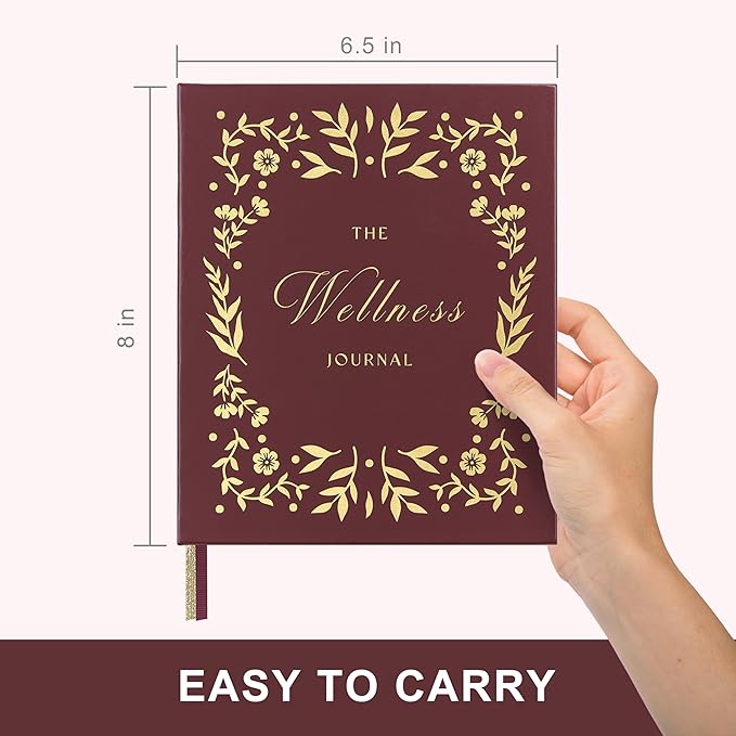 And Per Se Wellness Journal, Daily Journal for Personal Mental Health, Sleep & Diet Tracking, Self Care Reflection for Women & Men (Burgundy Bloom)