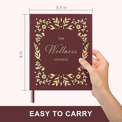 And Per Se Wellness Journal, Daily Journal for Personal Mental Health, Sleep & Diet Tracking, Self Care Reflection for Women & Men (Burgundy Bloom)