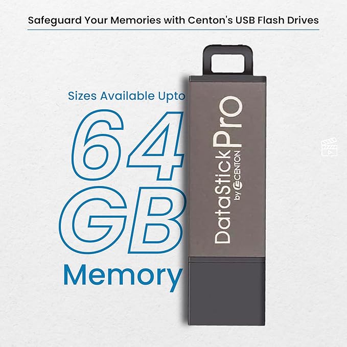 8GB DataStick Pro by Centon, 25 Pack, USB 2.0 Flash Drive Memory Stick for Storage and Backup
