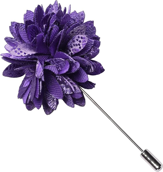 GUSLESON 3.15"（8cm） Mens Floral Tie and Lapel Pin Necktie Hankerchief Cufflinks Set for Men