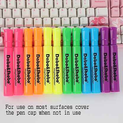 Dabo&Shobo Highlighters 108 Pack, Tank Style Highlighters Assorted Fluorescent Colors, 6 Bright Colors Chisel Tip Highlighter Markers for Coloring