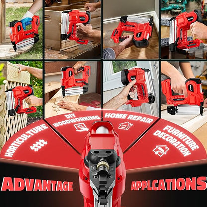 Ecarke 2" Electric Nail Gun Compatible with Milwaukee 18V Battery(No Battery),2 in 1 Cordless Brad Nailer Stapler with 1000 Nails,18 Gauge Nail Gun Battery Powered,2 Firing Modes for Trim Wood DIY