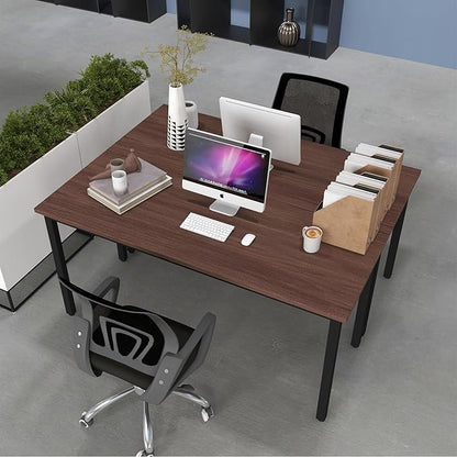 Bonzy Home Conference Tables 8ft Office Computer Desk for Meeting Room Study Writing Printer Podcast Table for 4-8 People Rustic Walnut 2PCS 94.4"x23.6"x29.5"