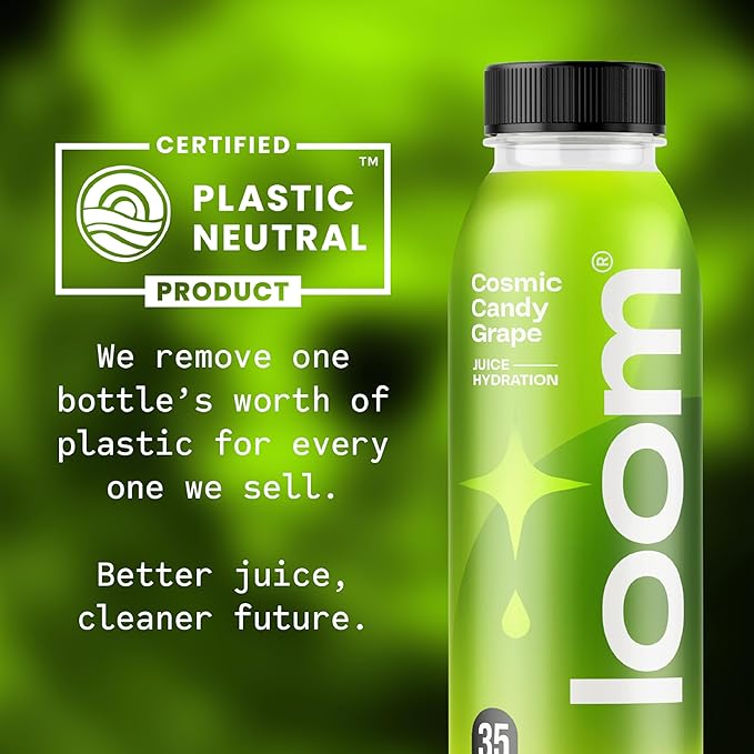 Cosmic Candy Grape Juice by Loom – Low Sugar, Real Fruit, Non-GMO, Vegan, 12oz x 12 Pack