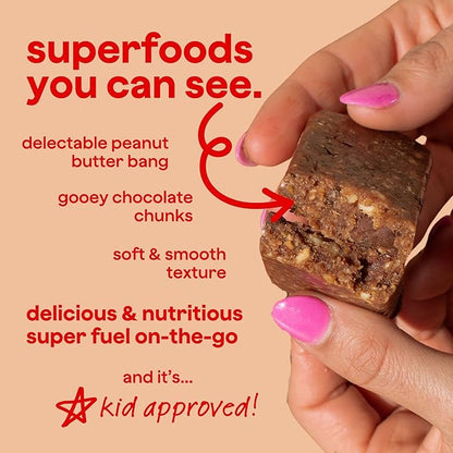 The Bomb Co. Blender Bomb Bar, Peanut Butter Cookie Dough, Superfood Snack Bar for Gut Health, Peanut Butter, Hemp Seeds, Chia Seeds, Flax Seeds, Sea Salt, Aloe Vera, Vegan Chocolate Chips, 9 Bars