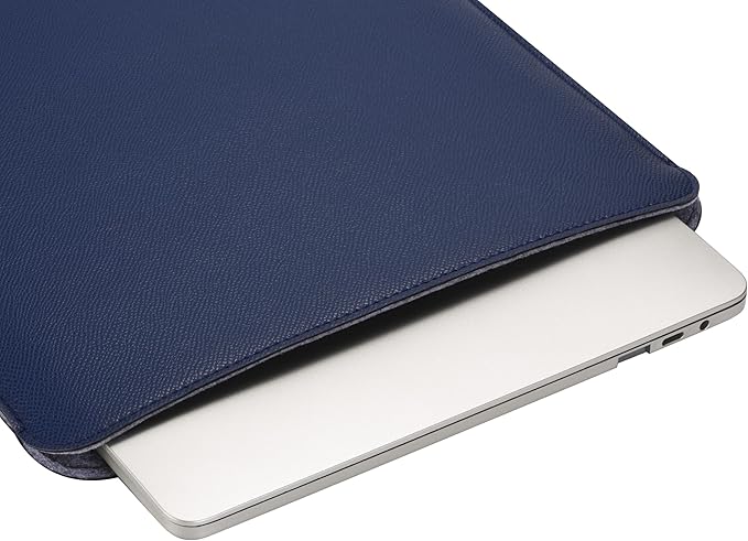 Comfyable Laptop Sleeve 13 Inch Precisely Compatible with MacBook Air M4 2025-2018 & MacBook Pro M2 2022 M1 2020-2016, Faux Leather Cover Case, Midnight Blue