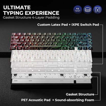 XVX M67 60% Keyboard with IMD Keycaps, QMK/VIA Topographic Gaming Keyboard, Wired Mechanical Key Board, RGB Custom Gasket Hot Swappable, for Windows & Mac, Interstellar Black