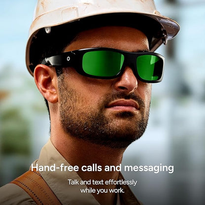Lucyd Armor Smart Safety Glasses, TR90 Frame, Light Adaptive Lenses, Open Ear Speakers & Microphone - ANSI Z87.1