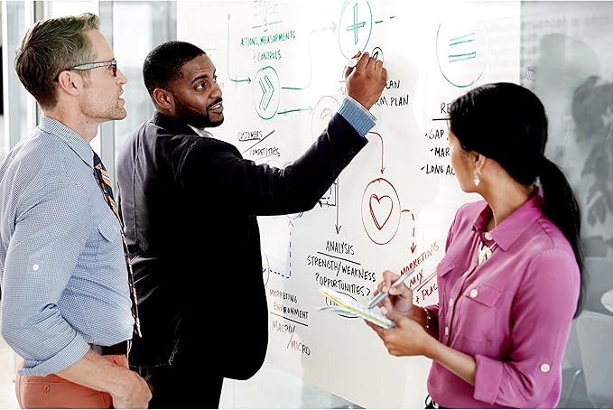 Post-it Dry Erase Whiteboard Film Surface for Walls, Doors, Tables, Chalkboards, Whiteboards, and More, Removable, Stain-Proof, Easy Installation, 3 ft x 2 ft Roll (DEF3x2)