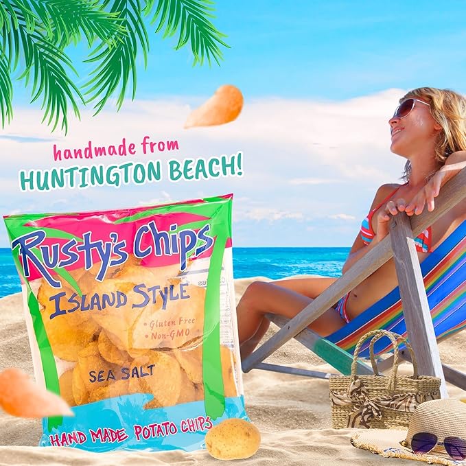Rusty’s Chips - Handmade Healthy Crunchy Potato Chips, Gluten Free Snacks - No Preservatives, Non-GMO, Vegan, Seed Oil Free, Healthy Snacks for Adults – 3 oz (12 Snack Packs)