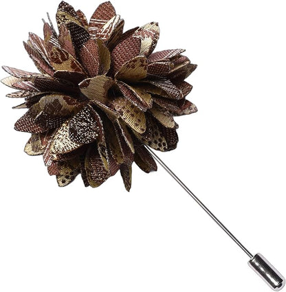 GUSLESON 3.15"（8cm） Mens Floral Tie and Lapel Pin Necktie Hankerchief Cufflinks Set for Men
