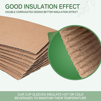 12 oz Coffee Cups with Lids and Sleeves 100 Pack, White Leak-Proof Disposable Coffee Cups for Hot/Cold Beverages, Party Supplies, To-Go Paper Cups for Coffee, Tea, Office, Picnic