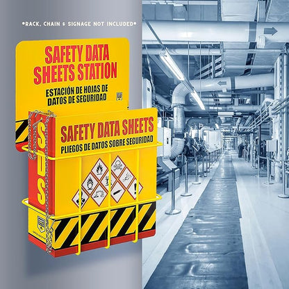 SDS Binder, Heavy Duty 3 Ring Binder 3 Inch, English Spanish Bilingual, 600 Safety Data Sheets Capacity