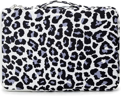 Kinmac 360deg Protective Water Resistant Laptop Case Bag Sleeve with Handle (Leopard, 13.5 inch-14 inch)