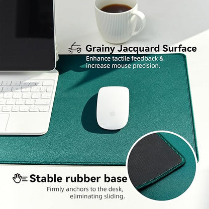 Waterproof Large Gaming Mouse Pad with Durable Stitched Edges, Non-Slip Rubber Base, Grainy Jacquard Mouse Mat Desk Pad for Home Office Gaming, 27.6"x11.8"x0.12", Matte Green