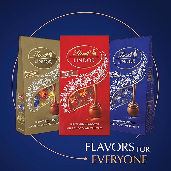 Lindt LINDOR Dark Chocolate Truffles, Dark Chocolate Candy with Smooth, Melting Truffle Center, Great for Gift Giving, 5.1 oz. Bag (6 Pack)
