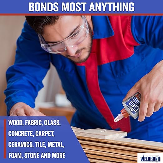 Weldbond Multi-Surface Adhesive Glue, Bonds Most Anything! Wood Glue for Furniture or Carpentry Fabric Glass Mosaic Ceramic Jewelry Stone & More. Non-Toxic, Dries Crystal Clear. 5.4oz /160ml 12-Pack
