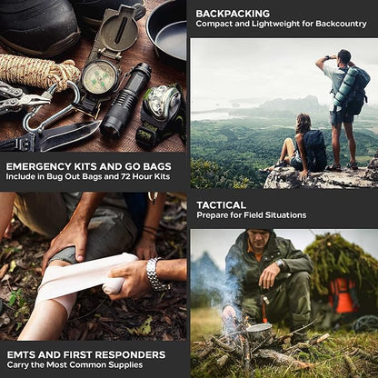 EPG Field First Aid Kit (IFAK) | 44 Piece | Compact Personal First Aid Kit | Backpacking, Camping, Emergency, Travel, Tactical, Go Bag, Bug Out Bag, 72 Hour Kit, Essentials, EDC, Survival IFAK (Black)