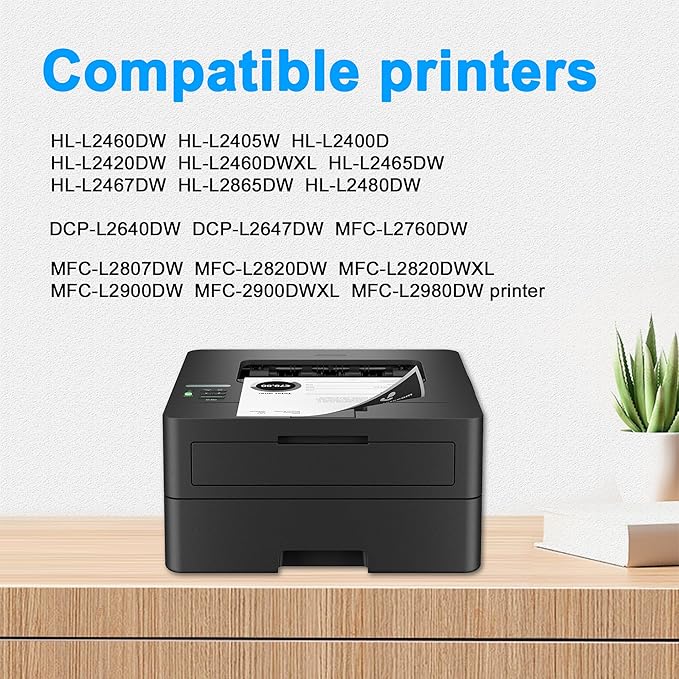 LCL TN830XL Black Toner Cartridge Replacement for Brother TN830 TN830XL TN-830 TN-830XL for DCP-L2640DW MFC-L2820DW HL-L2405W HL-L2400D HL-L2460DW HL-L2465DW HL-L2480DW MFC-L2760DW (2-Pack)
