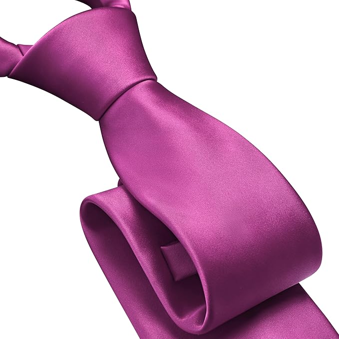 Branduce 3.15"（8cm） Mens Solid Satin Tie Pure Color Necktie for Business and Wedding + Gift Box