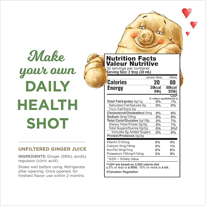 99% Pure Ginger Juice by The Ginger People – Digestive Health, Premium Quality, 32 Fl Oz Bottle (Pack of 1)