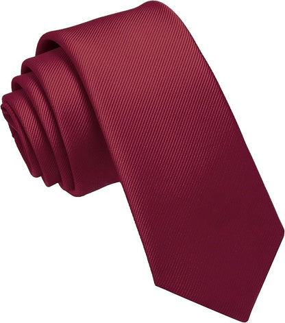 JEMYGINS 2.4" Solid Color Skinny Tie Slim Necktie for Men