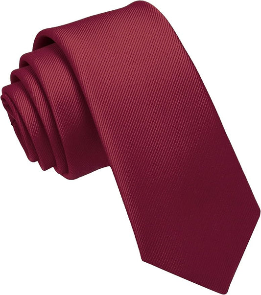 JEMYGINS 2.4" Solid Color Skinny Tie Slim Necktie for Men