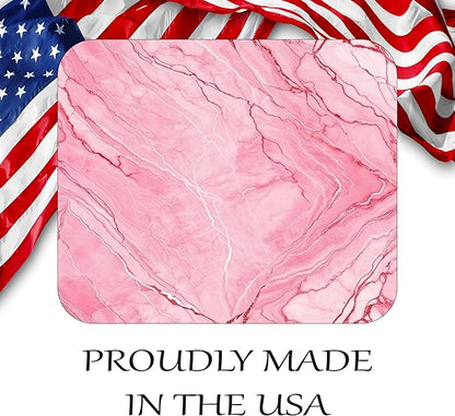 Pink Marble Agate Mouse Pad Mat Mousepad for Desk Computer Laptop PC Gaming Home or Office Gift Marbled Abstract (Pink 2 MP42)