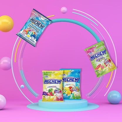 HI-CHEW Variety Mix, Pack of 4 Bags - 17 Flavor Assort Sweet and Sour Chewy Candy, Unique Fun Soft - Immensely Juicy Fruity Candy Flavors - Individually Wrapped for Sharing