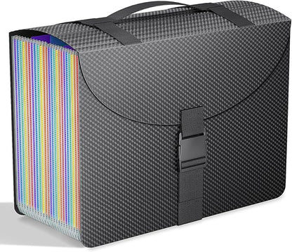 Expanding File Folders with Handle,25 Pockets Accordion File Organizer Expandable,Portable Expandable File Box,Sturdy Accordian Filing Organizer with Tab for Document Paper Bill Receipt,Diamond