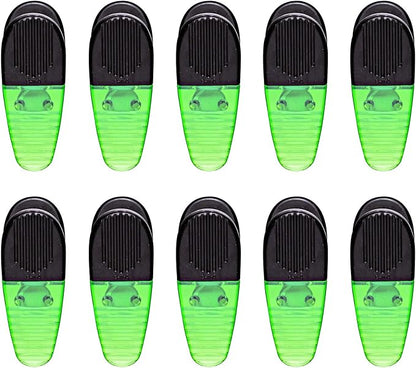 10 Magnetic Memo Holders Set - Large Clip, Plastic - TGreen
