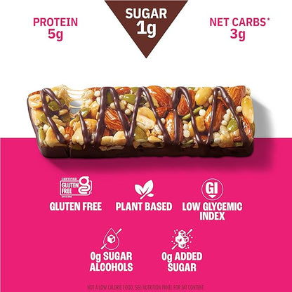 Munk Pack Sea Salt Dark Chocolate Nut & Seed Snack Bars Stocking Stuffers | 5g Protein, 1g Sugar, 3g Net Carbs | Plant-Based, Low Sugar, Non-GMO, Gluten-Free Snacks | 12 Count (4.92 oz)