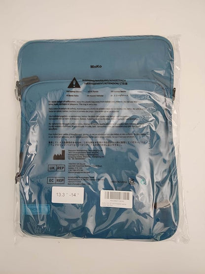 MoKo Laptop Sleeve Bag for 13.3-14 Inch, Notebook Carrying Case with Pocket Fits New MacBook Pro M3/M2 14" /13" M2/M1 Pro/M1 Max 14.2 2023-2021/Air 13.6" M2 2022, Surface Pro 9/8 13", Peacock Blue