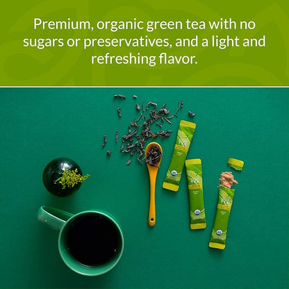 Cusa Tea & Coffee | Premium Instant Green Tea With Real Fruit & Spices | Organic Leaves Drink Mix Packets | Hot or Iced Tea (30 Single Servings)