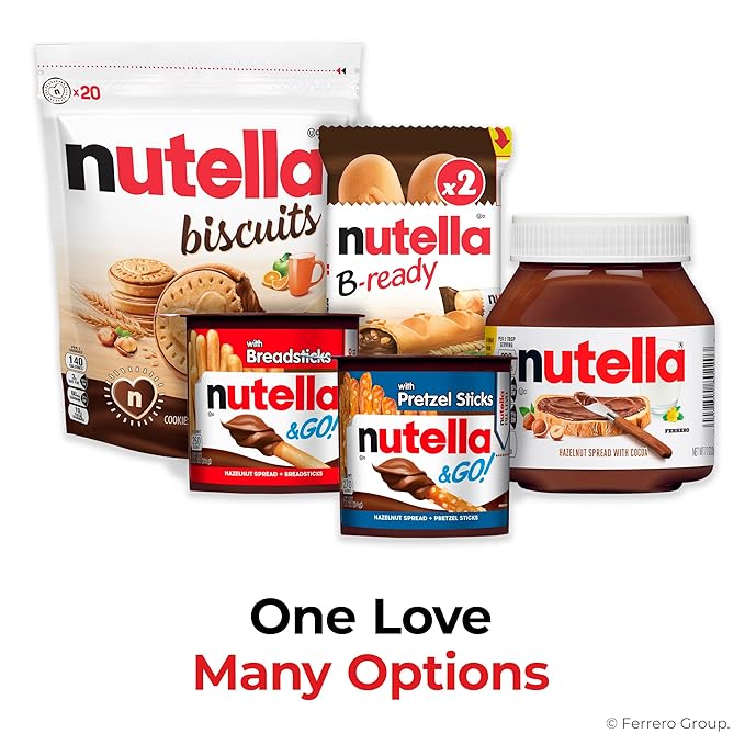 Nutella & GO! Bulk 24 Pack, Hazelnut and Cocoa Spread with Breadsticks, Stocking Stuffers, Snack Cups, 1.8 oz Each