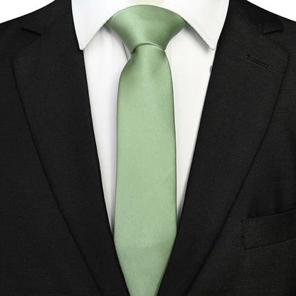 RBOCOTT 2.4“ Solid Color Skinny Tie Business Wedding Necktie for Men(6cm)