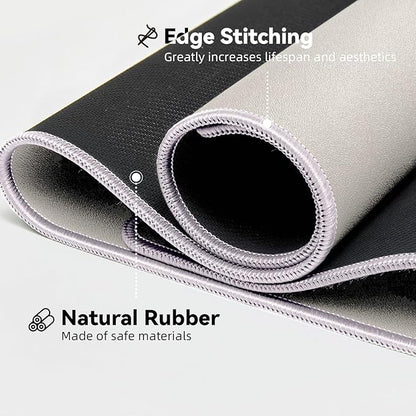 Waterproof Large Gaming Mouse Pad with Durable Stitched Edges, Non-Slip Rubber Base, Grainy Jacquard Mouse Mat Desk Pad for Home Office Gaming, 35.4''x15.7''x0.12'', Beige